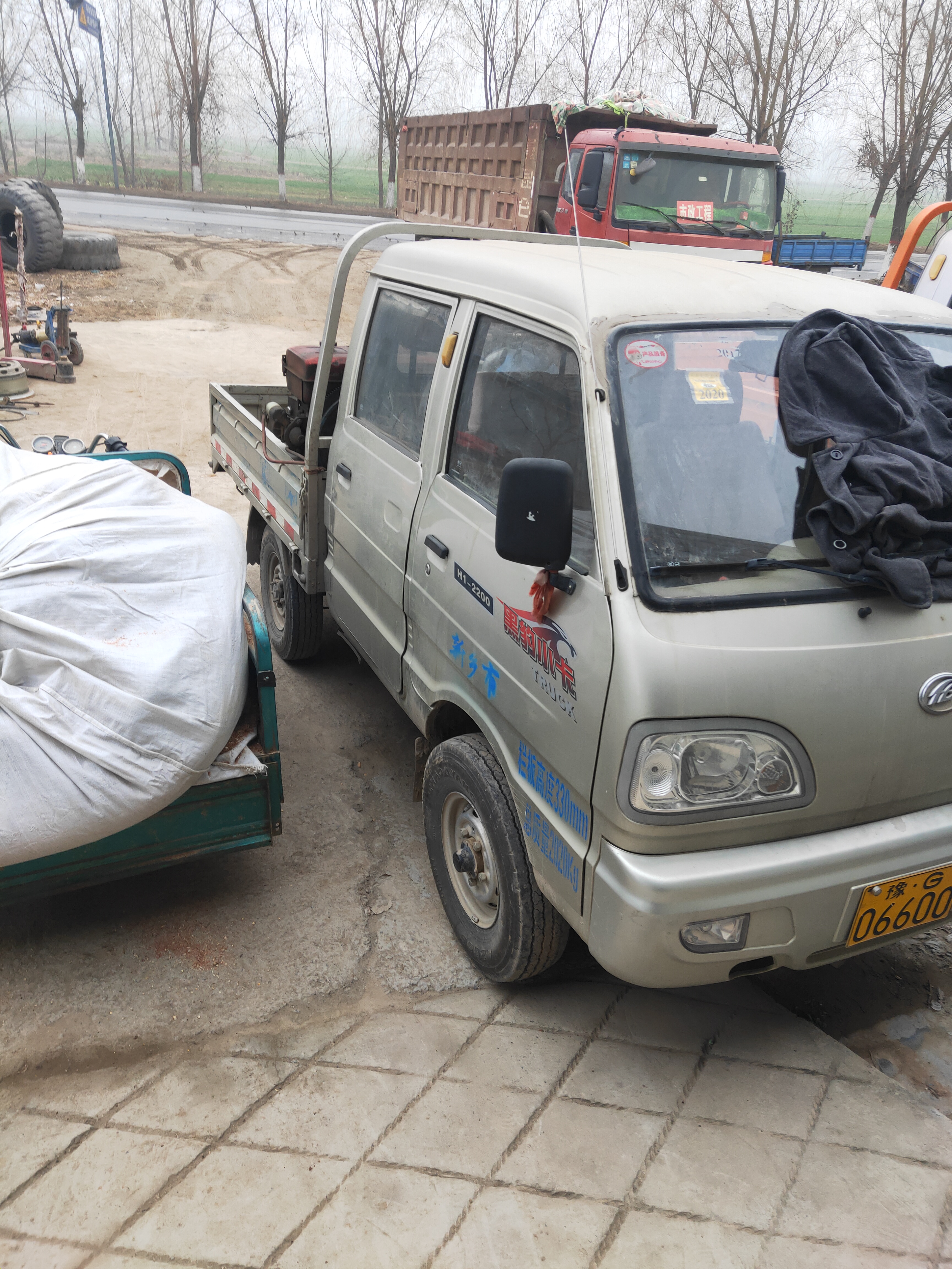 黑豹全封闭自卸式四轮低速货车后双轮