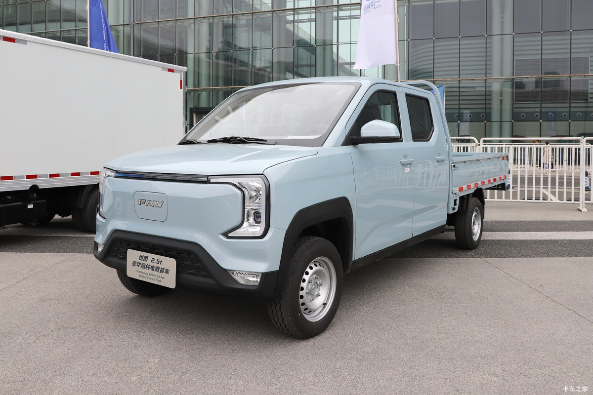 解放悦图 豪华版 双排纯电动栏板微卡